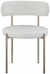 Beacon Cream Faux Leather and Boucle Fabric Dining Chair, Set of 2 from Meridian - Luna Furniture