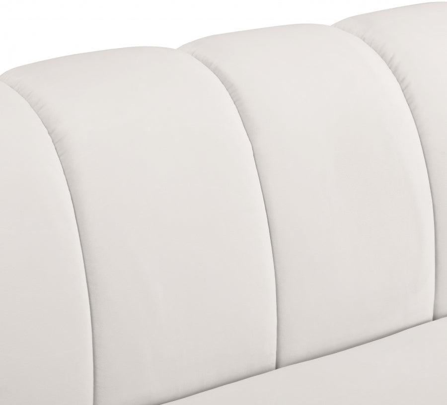 Beaumont Cream Velvet Chair from Meridian - Luna Furniture