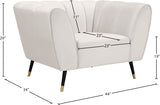 Beaumont Cream Velvet Chair from Meridian - Luna Furniture