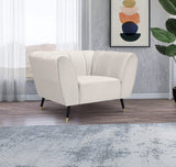 Beaumont Cream Velvet Chair from Meridian - Luna Furniture