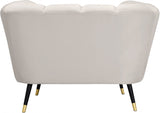 Beaumont Cream Velvet Chair from Meridian - Luna Furniture