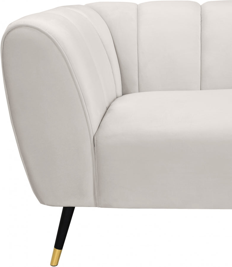 Beaumont Cream Velvet Chair from Meridian - Luna Furniture