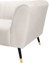 Beaumont Cream Velvet Chair from Meridian - Luna Furniture