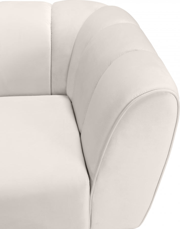 Beaumont Cream Velvet Chair from Meridian - Luna Furniture