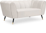 Beaumont Cream Velvet Loveseat from Meridian - Luna Furniture