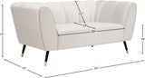 Beaumont Cream Velvet Loveseat from Meridian - Luna Furniture