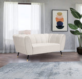 Beaumont Cream Velvet Loveseat from Meridian - Luna Furniture