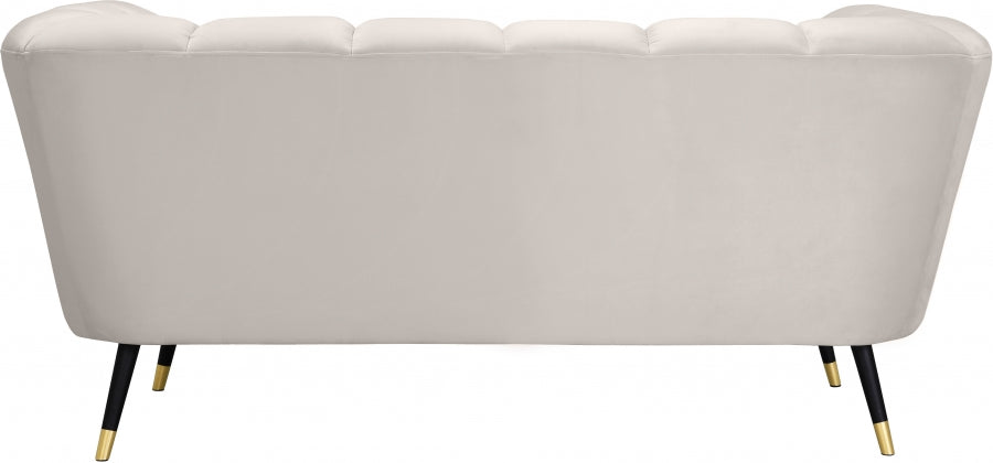 Beaumont Cream Velvet Loveseat from Meridian - Luna Furniture