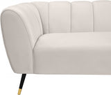 Beaumont Cream Velvet Loveseat from Meridian - Luna Furniture