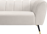 Beaumont Cream Velvet Loveseat from Meridian - Luna Furniture