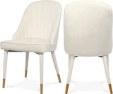 Belle Cream Velvet Dining Chair, Set of 2 from Meridian - Luna Furniture