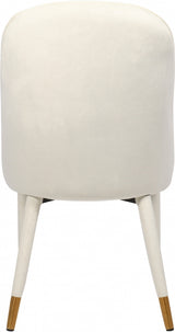 Belle Cream Velvet Dining Chair, Set of 2 from Meridian - Luna Furniture