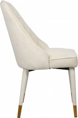 Belle Cream Velvet Dining Chair, Set of 2 from Meridian - Luna Furniture