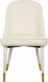 Belle Cream Velvet Dining Chair, Set of 2 from Meridian - Luna Furniture