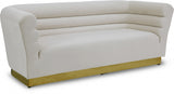 Bellini Cream Velvet Sofa from Meridian - Luna Furniture