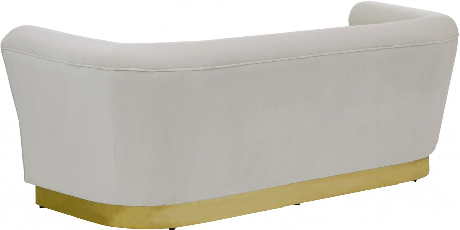 Bellini Cream Velvet Sofa from Meridian - Luna Furniture