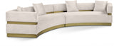 Cream Belsa Velvet Sectional from Meridian - Luna Furniture