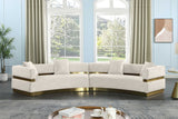 Cream Belsa Velvet Sectional from Meridian - Luna Furniture