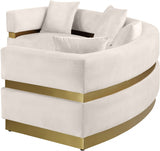 Cream Belsa Velvet Sectional from Meridian - Luna Furniture