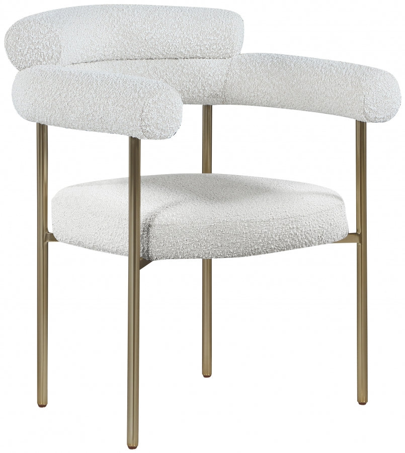 Blake Cream Boucle Fabric Dining Chair, Set of 2 from Meridian - Luna Furniture