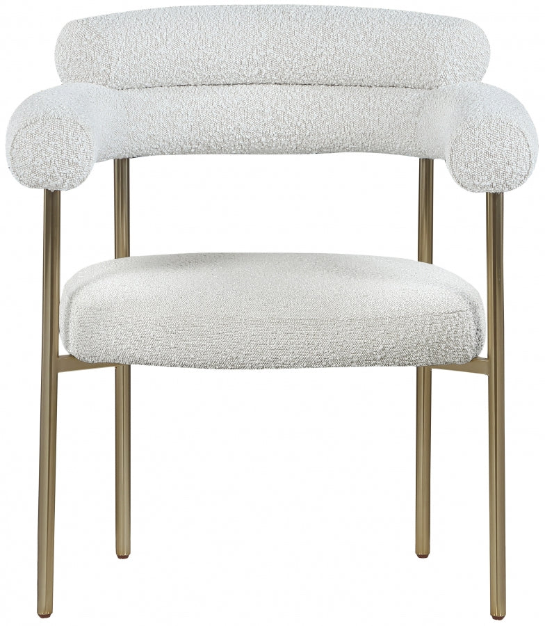 Blake Cream Boucle Fabric Dining Chair, Set of 2 from Meridian - Luna Furniture