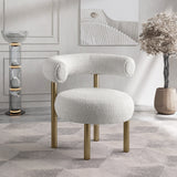 Bordeaux Cream Boucle Fabric Accent Chair from Meridian - Luna Furniture