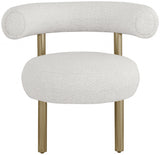 Bordeaux Cream Boucle Fabric Accent Chair from Meridian - Luna Furniture