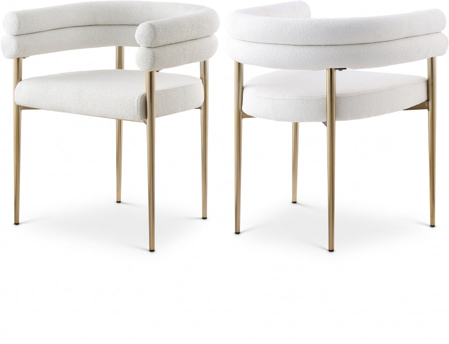 Brielle Cream Boucle Fabric Dining Chair, Set of 2 from Meridian - Luna Furniture