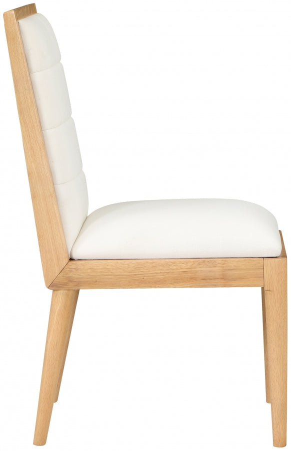 Cream Bristol Linen Textured Fabric Dining Chair, Set of 2 from Meridian - Luna Furniture