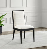 Cream Bristol Linen Textured Fabric Dining Chair, Set of 2 from Meridian - Luna Furniture