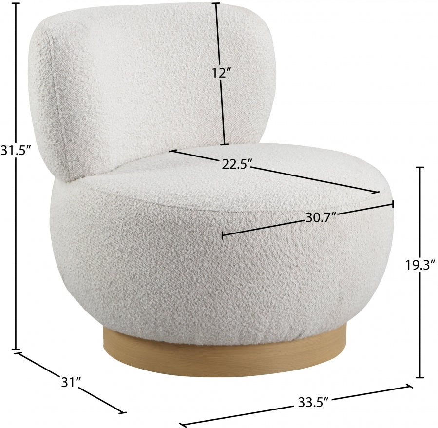 Calais Cream Boucle Fabric Accent Chair from Meridian - Luna Furniture