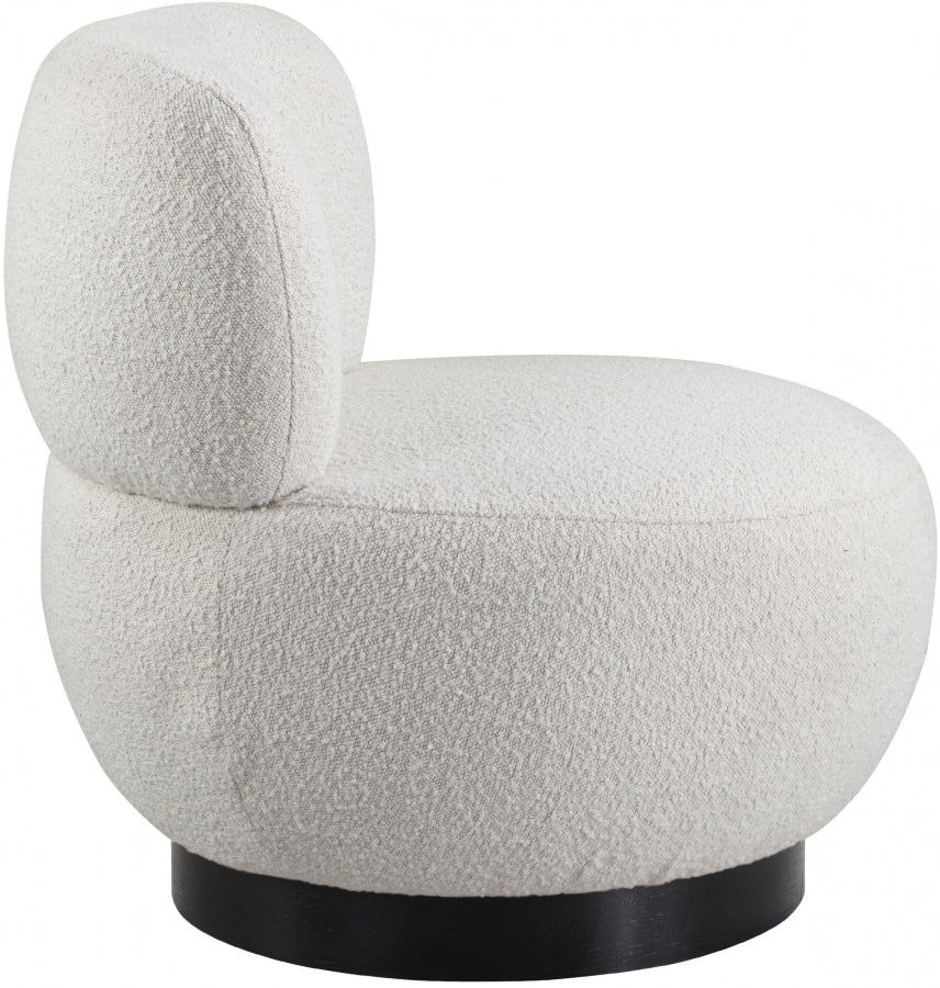 Calais Cream Boucle Fabric Accent Chair from Meridian - Luna Furniture