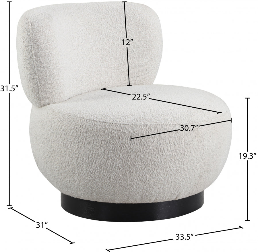 Calais Cream Boucle Fabric Accent Chair from Meridian - Luna Furniture