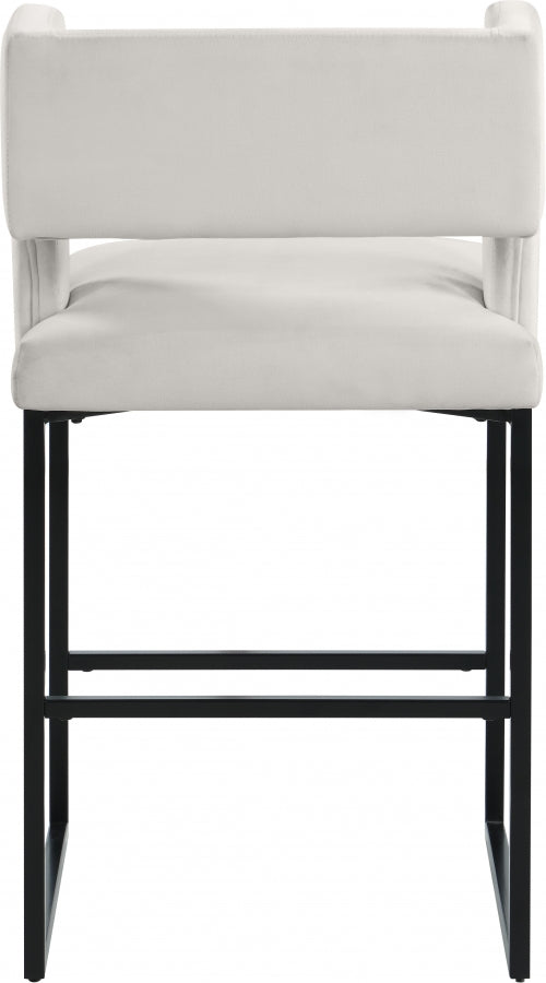 Caleb Cream Velvet Counter Stool, Set of 2 from Meridian - Luna Furniture