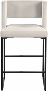 Caleb Cream Velvet Counter Stool, Set of 2 from Meridian - Luna Furniture