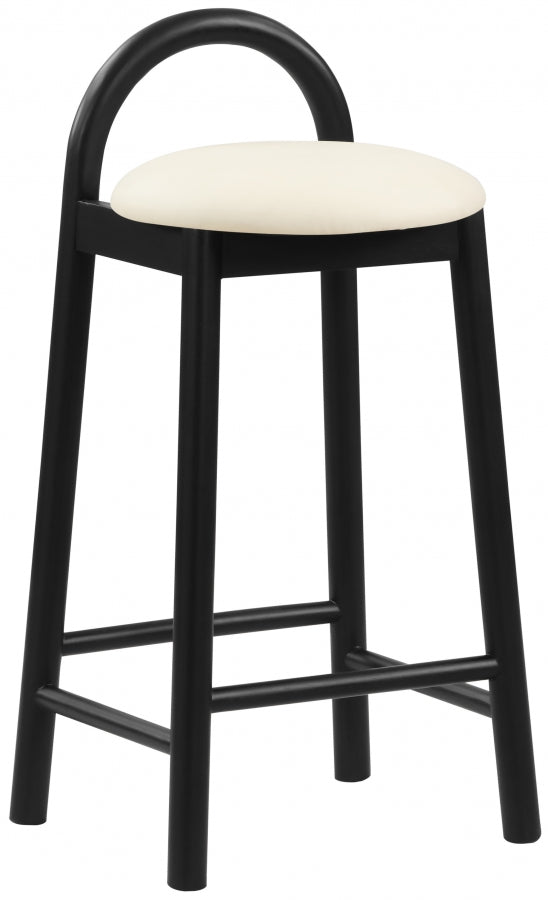 Calvin Cream Faux Leather Counter Stool from Meridian - Luna Furniture