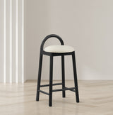 Calvin Cream Faux Leather Counter Stool from Meridian - Luna Furniture