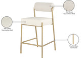 Carly Cream Boucle Fabric & Faux Leather Counter Stool from Meridian - Luna Furniture