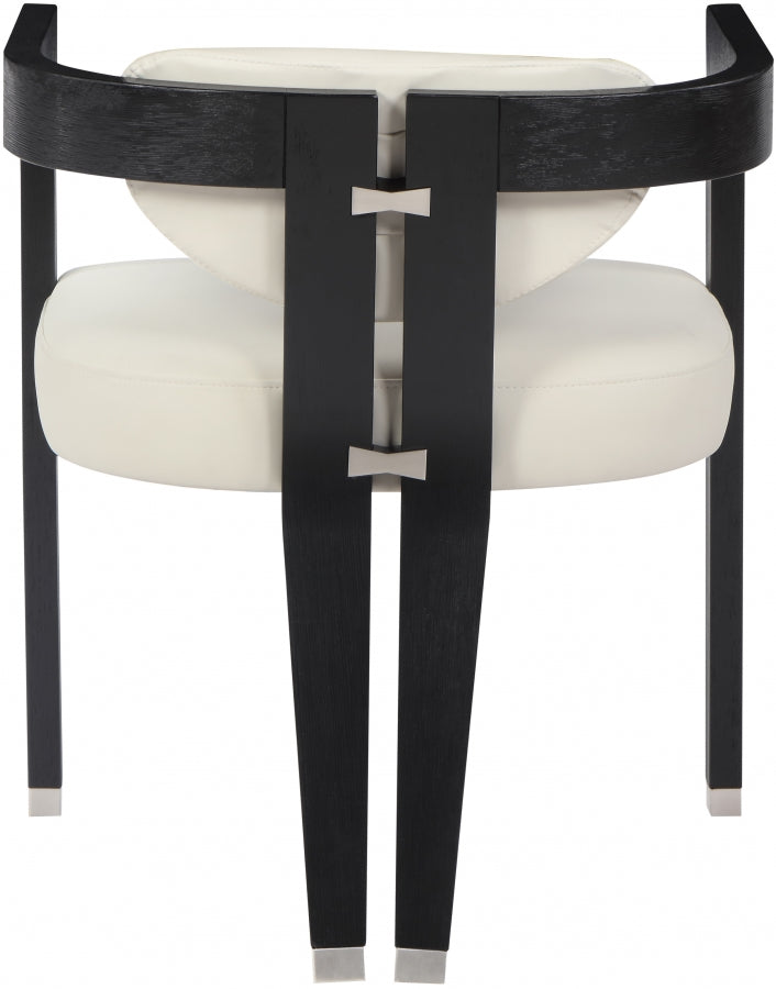 Carlyle Cream Faux Leather Dining Chair from Meridian - Luna Furniture