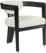 Carlyle Cream Faux Leather Dining Chair from Meridian - Luna Furniture