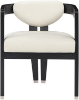 Carlyle Cream Faux Leather Dining Chair from Meridian - Luna Furniture