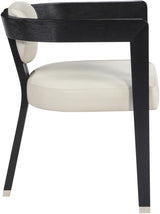 Carlyle Cream Faux Leather Dining Chair from Meridian - Luna Furniture