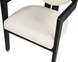 Carlyle Cream Faux Leather Dining Chair from Meridian - Luna Furniture