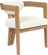 Carlyle Cream Faux Leather Dining Chair from Meridian - Luna Furniture