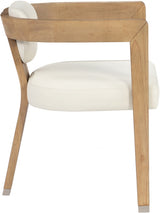 Carlyle Cream Faux Leather Dining Chair from Meridian - Luna Furniture