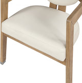 Carlyle Cream Faux Leather Dining Chair from Meridian - Luna Furniture