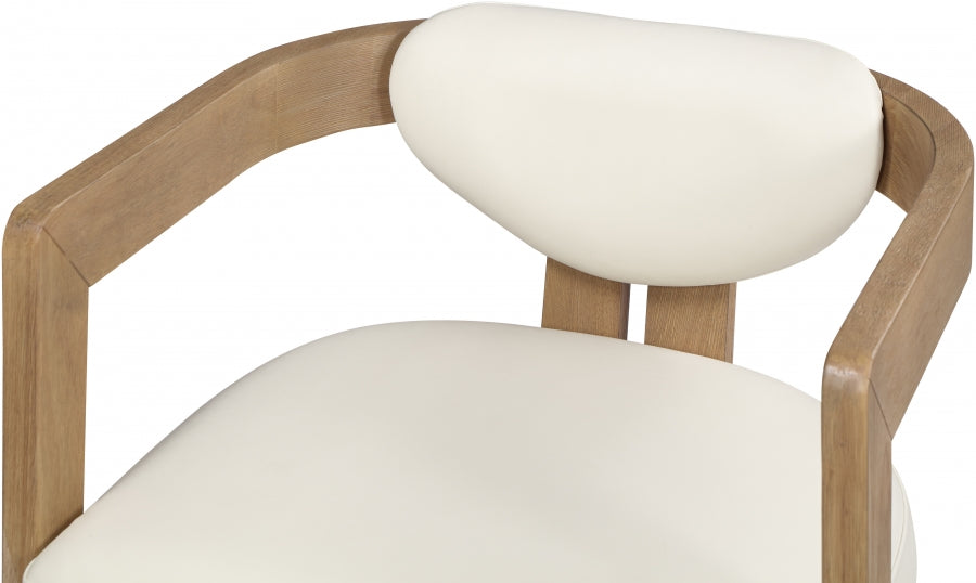 Carlyle Cream Faux Leather Dining Chair from Meridian - Luna Furniture