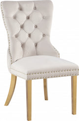 Carmen Cream Velvet Dining Chair, Set of 2 from Meridian - Luna Furniture