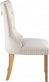 Carmen Cream Velvet Dining Chair, Set of 2 from Meridian - Luna Furniture