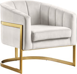 Carter Cream Velvet Accent Chair from Meridian - Luna Furniture